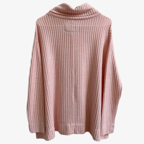 Maeve Anthropologie Pink Ribbed Cowl Neck Sweater Pullover Knit Top XS - Picture 5 of 10